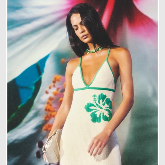 Hibiscus Knit Dress XS IVORY - Picture 3 of 5